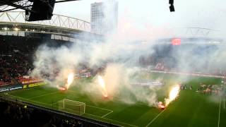 Vuurwerk bij opkomst fc utrecht-heracles 07-12-14