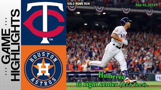 Minnesota Twins vs Houston Astros Full Game Highlights Jun 02,2024 | MLB Highlights |2024 MLB Season
