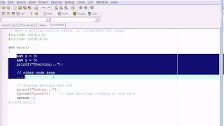 forLoops used to display a Multiplication Table