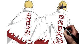 How To Draw Naruto & Minato (Hokage) | Step By Step | Naruto