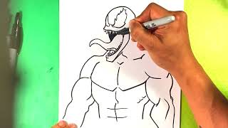 EASY How to Draw VENOM BODY