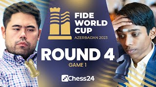 Hikaru vs. Pragg & Magnus vs. Vincent | FIDE World Cup Round 4 Game 1