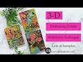 3D Embossing Folder BLACKOUT Watercolor Technique for  Card Making