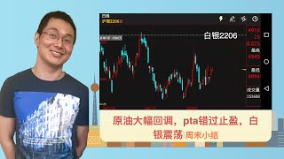 原油大幅回调，pta错过止盈，白银震荡，周记20220219｜期货交易实盘