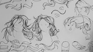 Pen and Ink Drawing Tutorials | How to draw long straight hair