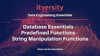 Database Essentials - Predefined Functions - String Manipulation Functions