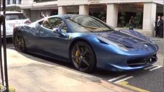 STUNNING 'TDF Blue' FERRARI 458 Startup and Driveoff in London!!