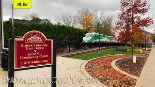 《4k》 Walking in the Rain in Unionville ,Markham Toronto Canada