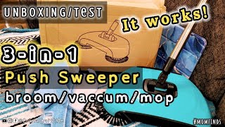 UNBOXING/TEST: 3-IN-1 Push Sweeper (Broom/dustpan/vacuum/mop)  @CoastalCraftFilAm