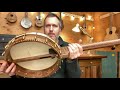 Completed Work Demo #649- Curly Walnut and Pistachio Five String Banjo