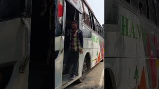 গ্রামের রাস্তায় নাইট কোচ বড় বাস। #bus #india #reelsvideo