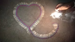 Heart shape matches chain reaction amazing fire domino | Tamil Sign