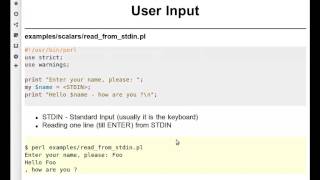 Beginner Perl Maven tutorial: 2.3 - Variable interpolation - User Input and Output - chomp