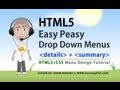 HTML5 CSS Easy Drop Down Category Menus details and summary Elements