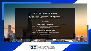 Top Ten Critical Issues To Be Aware Of On Personal Tax Returns