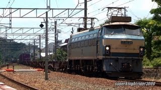 JR貨物 EF66 24号機+コキ20B 貨物列車2070レ 前空→宮島口 2013.7