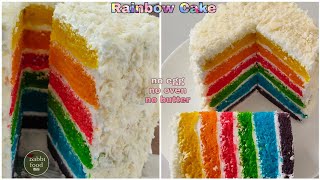 Rainbow Cake Recipe | Simple Easy Birthday Cake at Home | No Egg  No Oven  No Butter Babbi food kala