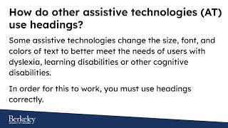 Headings and Accessibility