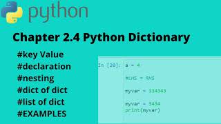 PYTHON | Data Types - Dictionary | Examples