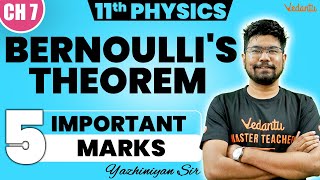 11th Physics | 5 Marks - Bernoulli's Theorem | 2nd Mid Term | Yazhiniyan Sir