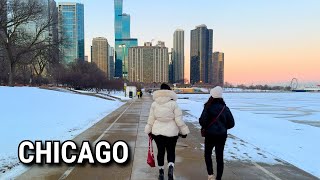 Freezing weather in Chicago 🥶 Walk on Tuesday | January 14, 2025 | 4K 60fps Video