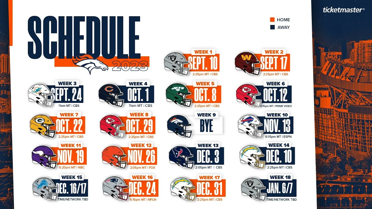 Denver Broncos Schedule 2024 2025 Printable