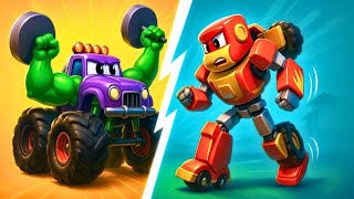 Робофьюз 🤖 против Монстр Трака 🚗 Мультфильмы для детей