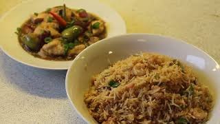 Green Chilli Chicken and Prawn Fried Rice