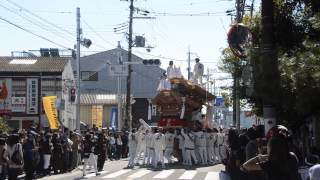 2014富田林市喜志地区だんじり祭り　美具久留御魂神社・宮入り　平町①（平成26年10月18日）