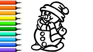 How to draw snowman ⛄/Christmas drawings
