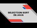Selection Sort | Java Algorithms