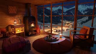Уютная Зимняя Хижина в Горах - Звуки камина для сна и расслабления