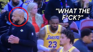 *UNSEEN* LeBron James, Anthony Davis & Lakers Getting Heated At Darvin Ham For 6 Minutes!