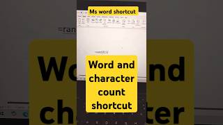 How to count words and characters in ms word using this trick #shortcutkeys #msword