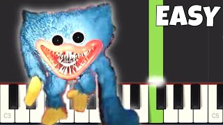 His Name Is Huggy, Huggy Wuggy - EASY Piano Tutorial - Poppy Playtime OST