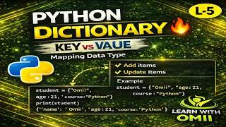 Python Dictionary Explained 🔥 | Key vs Value | Mapping Data Type | Tutorial for Beginners | L-5