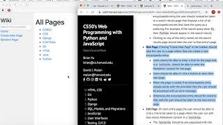 CS50’s Web Programming with Python and JavaScript - Project 1 Wiki