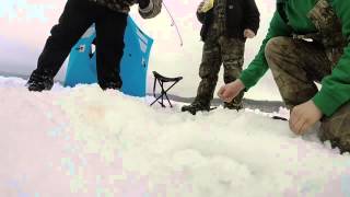 Ice fishing Yellow creek lake pa 2015