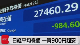 日経平均株価 一時900円超安（2021年10月5日）