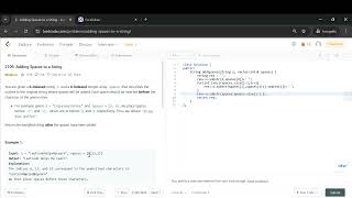 Adding Spaces to a String | Easy Solution | Leetcode 2109