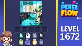 Pixel Flow Level 1672 Solution Walkthrough