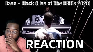 HE'S A GENIUS!  Dave - Black (Live at The BRITs 2020) REACTION #dave #reactionvideo