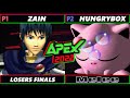 Apex 2022 Losers Finals - Zain (Marth) Vs. Hungrybox (Jigglypuff) - SSBM Melee Tournament