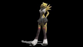 【MMD】GENTLEMAN Renamon Colegial sexy