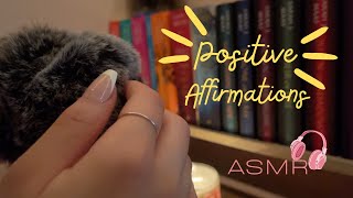 Whispered Positive affirmations with Fluffy Mic Scratching & Mic Brushing | ASMR