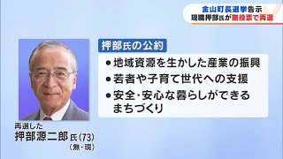 金山町長選挙　現職が無投票で再選