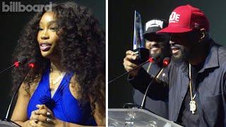 SZA Presents Top Dawg & Punch With the Clive Davis Visionary Award | Billboard Power 100 Party 2024