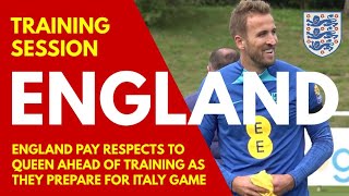ENGLAND TRAINING SESSION: England Hold a Moment of Reflection in Memory of Queen Ahead of Italy Game