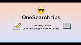 OneSearch tips and tricks