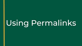 Using Permalinks